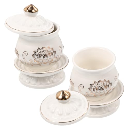 Coupe à offrande céramique lotus pour stabiliser vos rituels de temple