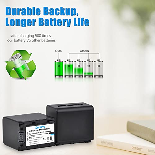 DuraPro 2Pcs 2500mAh NP-FV70 NP FV70 Akku + LCD USB Ladegerät für Sony NP-FV50 FV30, FV100; V-Serie, Handycam HDR-CX230 HDR-CX150E HDR-CX170 CX300 Z1-Camcorder - Image 3