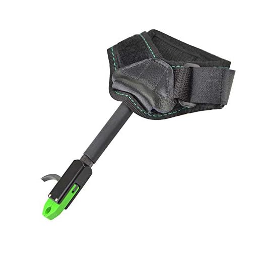 ZSHJGJR Archery Bow Release Aid Compound Bow Release Children Release Thumb Trigger Caliper Wrist Release Nylon Strap Quick Release for Youth Practice Training (Green)
