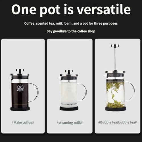 HUJIUTUO French Presses Coffee Maker with Glass and Nonrust Steel Filter for Home Kitchens Offices Use 350ml 600ml — view 5