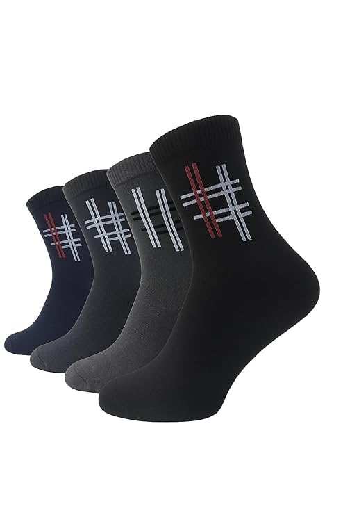 Solid PV Cotton Navy Printed Ankle Length Socks for Men & Women | Breathable, Sweat-Absorbent & Stretchable | Everyday Casual & Sports Socks for Badminton, Running, Gym