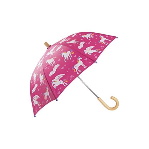 Hatley Girls' Little Printed Umbrellas, Rainbow Unicorns, One Size