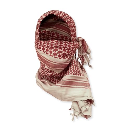 Image of M MCGUIRE GEAR Shemagh Tactical Scarf, Middle Eastern Desert Hood, Bandana, Keffiyeh, Military Style, 100% Cotton, 42 inch x 42 inch