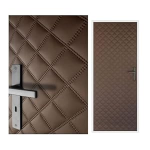 Deurbekleding, wengé, geluidsisolatie, compleet pakket, XXL, warmte-isolatie, voor binnendeuren, kunstleer, stiksel, 7 x 7 cm, 115 x 215 cm