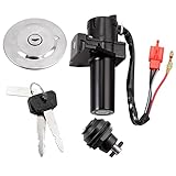 100% nuevo y de alta calidad. eSynic Interruptor de Encendido Switch de Ignición Juego de Llaves de Bloqueo de Asiento para Yamaha YBR125 YBR 125 02-14