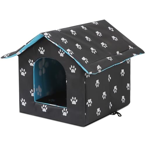 Pengrity Katzenhaus Outdoor Winterfest Isoliert, Katzenhütte für Draußen, Outdoor Katzenhaus Winterfest, 45x43x40 cm, Wasserdicht Hundehöhle,...