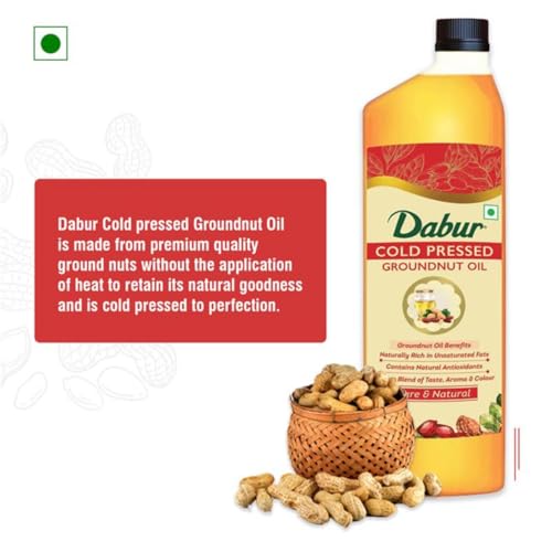 Image of Dabur Cold Pressed Groundnut Cooking Oil - 1l & Dabur Cold Pressed Sesame (Gingelly /Til) Cooking Oil - 1l