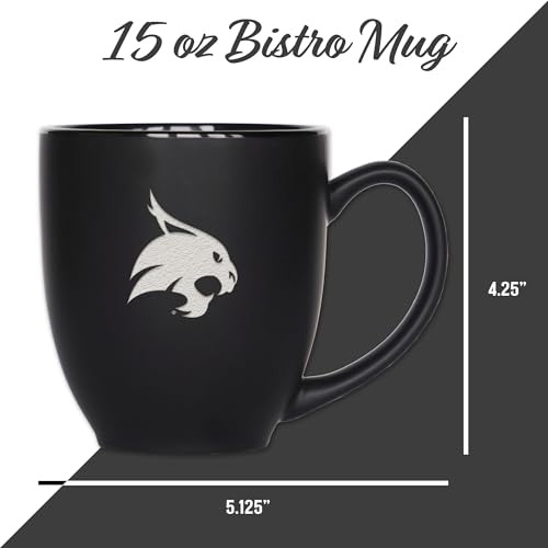 Image of Rico Industries NCAA Primary 15-Oz Personalized Matte Black Bistro Mug - for Hot or Cold Drinks