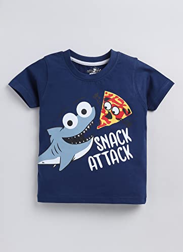 Image of CUTOPIES Boys Powder Blue Cotton Printed Half Sleeves T-shirt and Shorts Set (Pack Of 1) Baby Boys' Clothing Sets