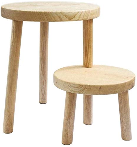 Grand tabouret escabeau bois pour cuisine et intérieur marron