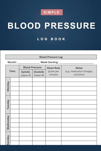 Blood Pressure Log Book: Simple Daily Blood Pressure Log to Record and Monitor Blood Pressure at Home - 110 Pages (6" x 9" inches) image 2