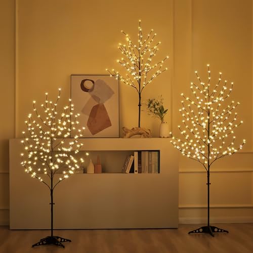 Lightshare-LED-Lighted-Cherry-Blossom-Tree-4FT-5FT-and-6FT-Warm-White-Pack-of-3-Decorate-Home-Garden-Summer-Wedding-Birthday-Christmas-Holiday-Party-for-Indoor-and-Outdoor-Use Lightshare LED Lighted Cherry Blossom Tree 4FT 5FT and 6FT Warm White Pack of 3 Decorate Home Garden Summer Wedding Birthday Christmas Holiday Party for Indoor and Outdoor Use