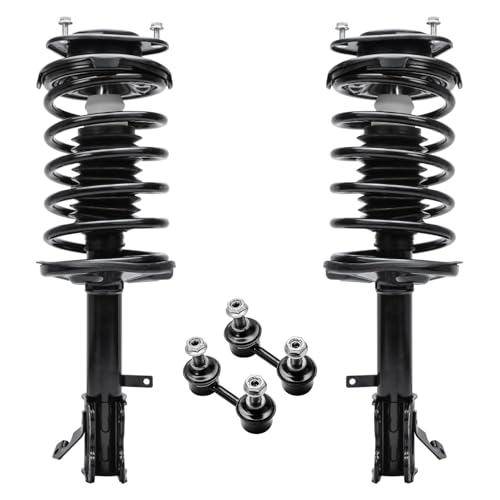 Detroit Axle - 4pc Front Struts Kit for 93-02 Toyota Corolla 98-02 Chevy Prizm 93-97 Geo Prizm, 2 Struts w/Coil Spring 2 Sway Bars 1993 1994 1995 1996 1997 1998 1999 2000 2001 2002 Replacement