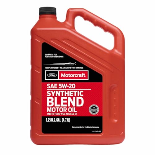 Motorcraft SAE 5W-20 Synthetic Blend Motor Oil - XO-5W20-5Q3SP - 5 Quart Jug (For Select Models and Years of Ford, Lincoln, and Mercury Vehicles)