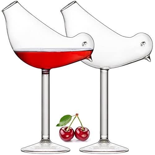 Lot de 2 verres à cocktail - 150 ml - Design créatif oiseau Ensemble de verres à vin pour mariage de fête Cover