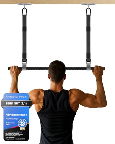 MUKKISTANGE Klimmzugstange Decke – abnehmbar, höhenverstellbar...