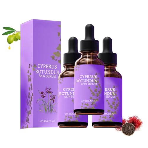 Cyperus Rotundus Suero para la piel, reduce el crecimiento del vello corporal, naturalmente eficaz y suave y reduce los poros, hidrata y calma la piel, adecuado para todo tipo de piel (3 unidades)