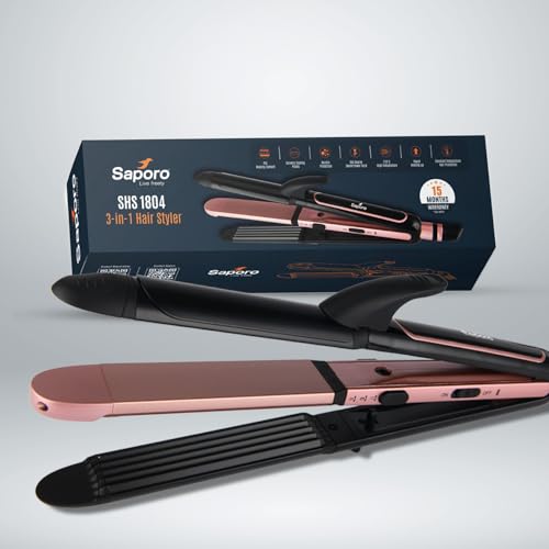 3-in-1 Hair Styler for Women, Straightener, Crimper & Curler, Cer...