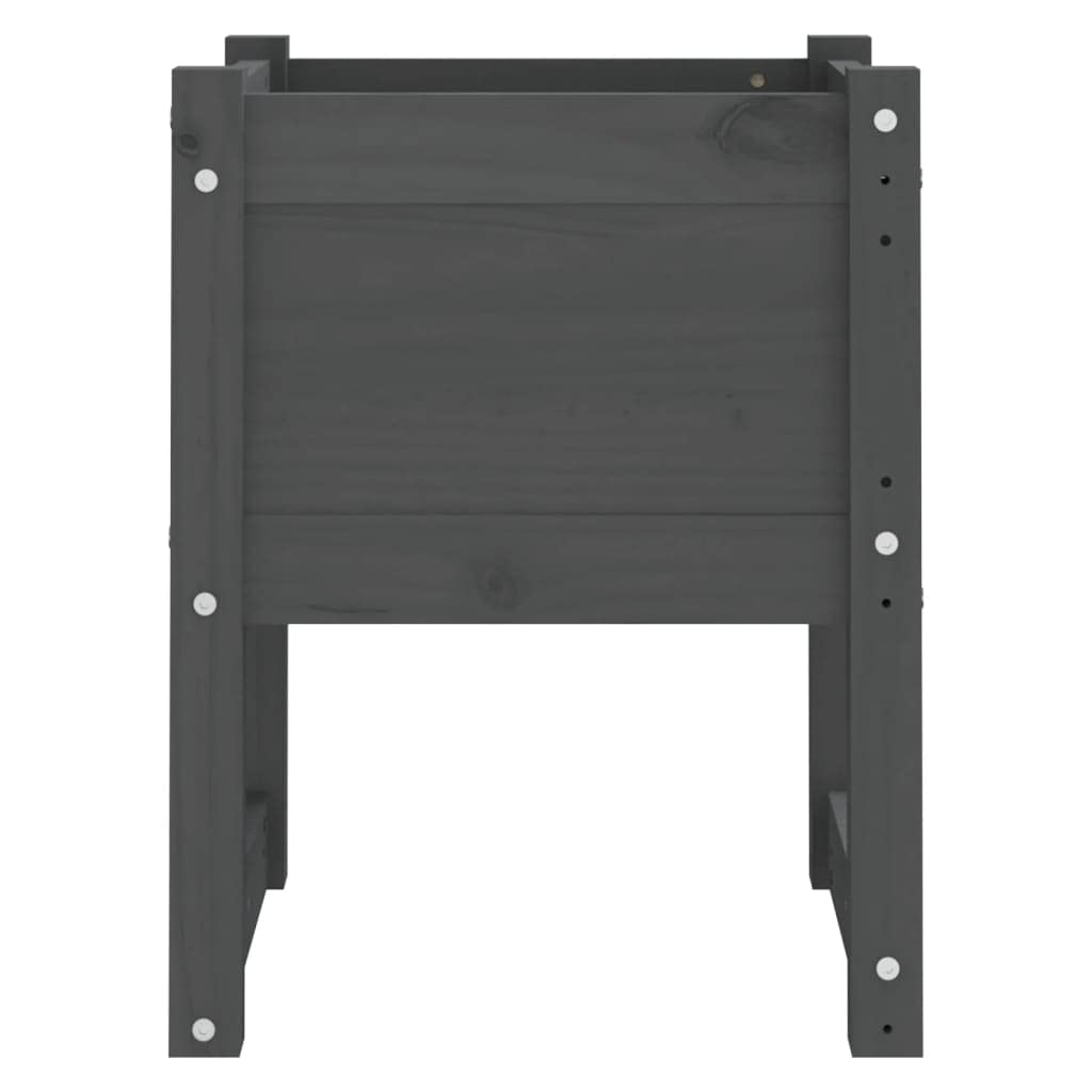 Pflanzkübel Grau 40x40x52,5 cm Massivholz Kiefer, Moderne Übertöpfe für Balkon, Terrasse und Indoor, robuster Blumentopf für Kräutertopf und Blumenkübel