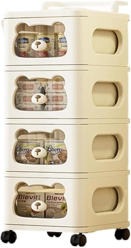 CokBlu引き出し式多層収納キャビネット キャスター付きモバイル収納キャビネット 収納ボックス付き漫画収納ラック おもちゃラック機能兼用 ベッドサイドテーブル対応 衣類おやつおもちゃ雑貨たっぷり収納 リビングルーム寝室最適?