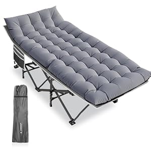 Camping cots, Oversized Portable Foldable Outdoor Bed for Adults Kids, Cot for Traveling Gear Supplier, Office Nap,Support 600 lbs-with Sleeping Pad Mattress