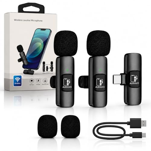 Gartiam Auravo - Micro Cravate sans Fil, Microphone sans Fil 2 en 1 USB-C, Mini Micro Cravate sans Fil i Phone Android PC Caméra, Réduction du Bruit, 6h...
