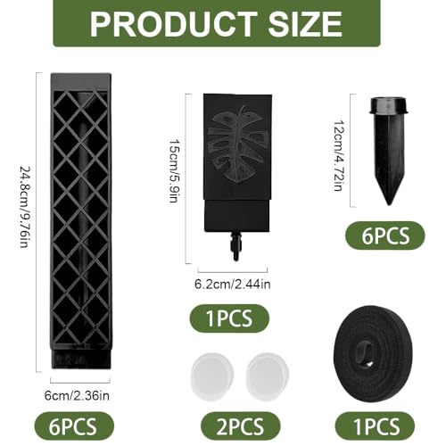 Bâtons de mousse pour tuteur Monstera auto-arrosant avec serre-câbles
