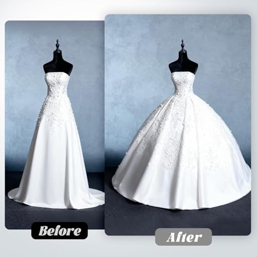 Image of Ieuan Upgraded Enlarged Full White Ball Gown 7 Hoops Wedding Accessories Petticoat Underskirt Slips