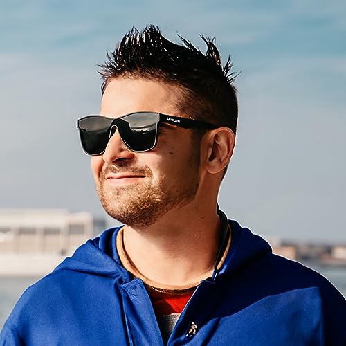MAXJULI Polarized Trendy Sports Sunglasses for Big Heads Men Women One Piece Oversized Sun Glasses 82062