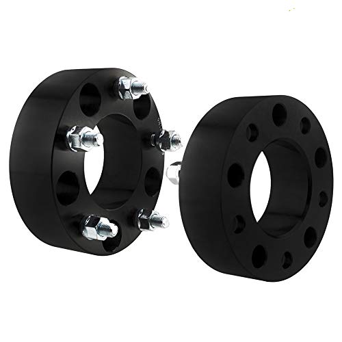 TRIBLE SIX 2Pcs 2'' Thick 5x135mm to 5x135mm 12x1.5 Studs Black Wheel Spacers Adapters Replacement for Lincoln Navigator Blackwood F-150 Expedition