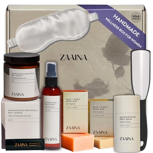 ZAAINA Wellness Spa Package - Relaxing Spa Gifts for Her, Valentine Gift Basket for Women, Self Care Kit for Mom Wife Friend, , Pampering Home Spa Gift Basket, Birthday Gifts for Women