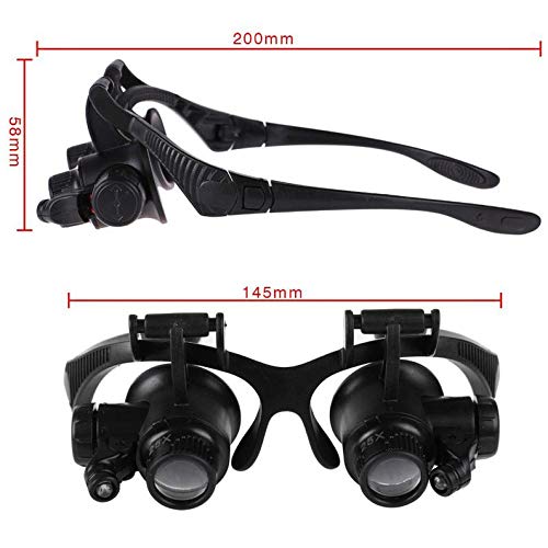 Magnifying Glass Jewelers Loupe Headband Magnifier 10X 15X 20X 25X Head Magnifying Glass Led Illumination Eyes Jewelry Magnifying Loupe Eyeglass Watchmaking Watch Repair Tools Magnifier Glasses #TOP5
