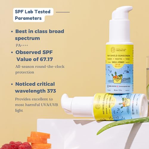 Little Rituals Baby Sunscreen for Kids 0-15 Yrs SPF 50 PA++++ Organic & Natural Lotion, UVA UVB IR, Blue Light, Wifi Radiation, Protection, Hypoallergenic, SWISS Tech, Daily Use Sunblock - 50gm
