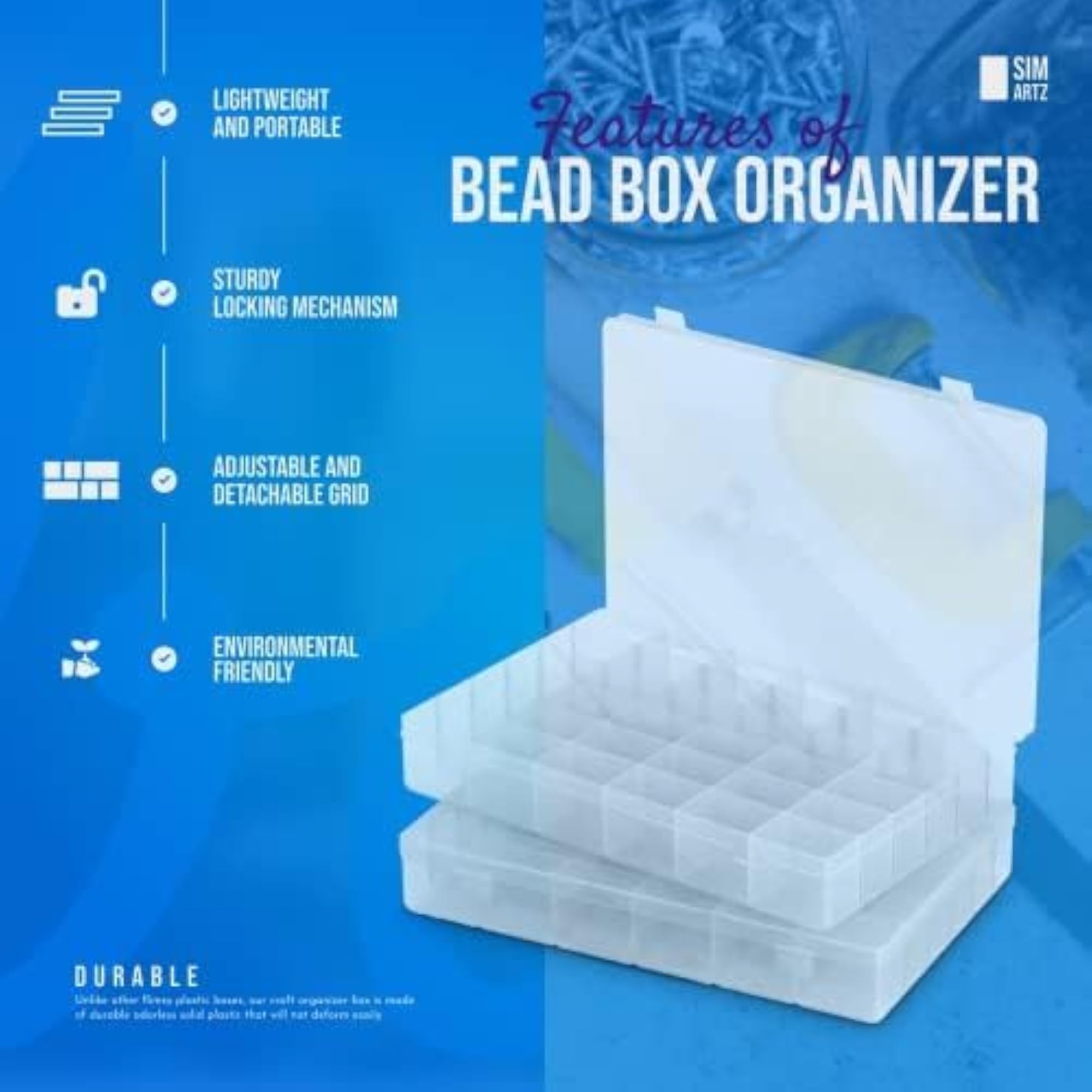 36 Compartments Clear Plastic Jewellery Organizer Box