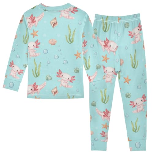 Pajama Sets Long Sleeve Aquatic Creatures with Bubbles Soft Comfy Sleepwear 2 Piece PJS 3-8T3