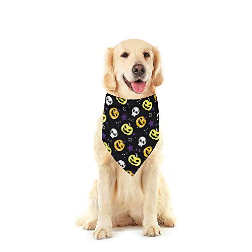Tianhui Bandana de perro de Navidad clásica calabaza triángulo bufanda se puede utilizar para Halloween Pet Baberos suaves y lavables fiesta de Halloween gatos y perros Cover