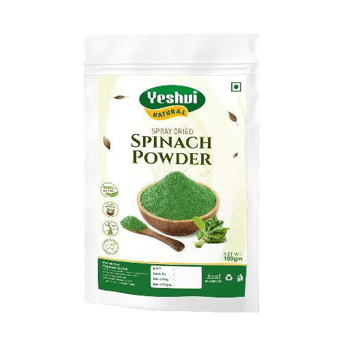 Yeshvi NATURAL Spinach Powder Spray Dried Green Superfood for Smoothies, Soups & Recipes, Palak Leaf Rich in Nutrients & Antioxidants, Boost Your Health with Leafy Greens, 100gm (B0C77JZYRC) Amazon Price History, Amazon Price Tracker
