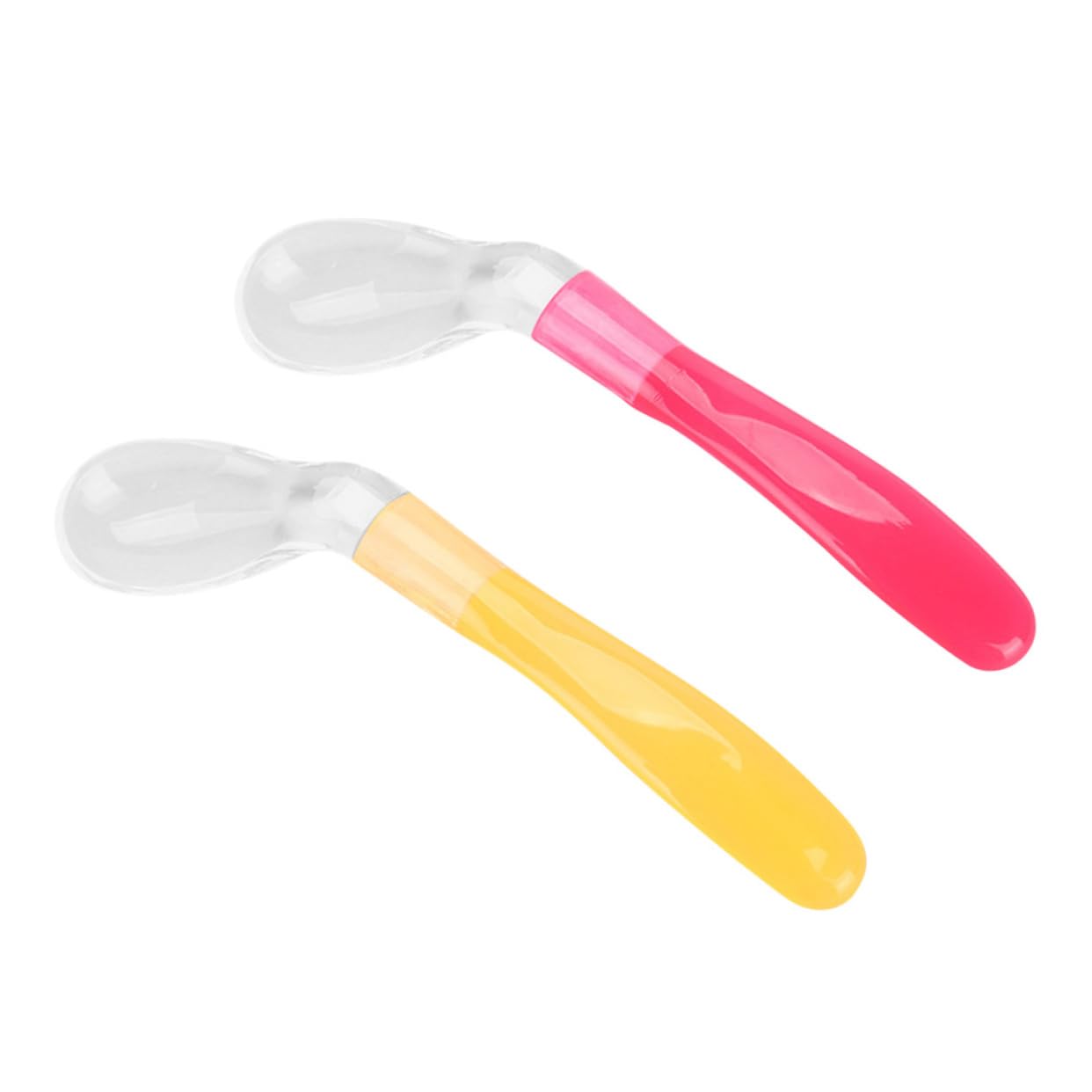Beatifufu 2 Pack Baby Food Feeder Spoon Set Safe Silicone Spoons for Infants Soft Bending for Baby Feeding Forks Bowls