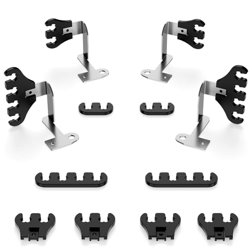 12 Pcs Spark Plug Wire Separator with 4 Pcs Chrome Plated Brackets Include 2/4 Holes Spark Plug Wire Holder Suitable for 8mm to 9mm Spark Plug Wires Spark Plug Wire Loom for Engine 72174