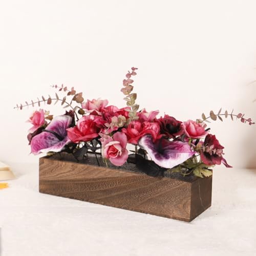 Planta artificial en maceta de madera retro de 43 cm para mesas y terrazas 5