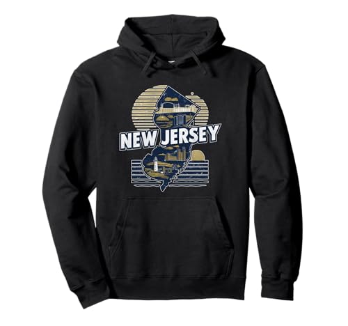 Retro USA Grafica americana vintage Stato degli Stati Uniti New Jersey Felpa con Cappuccio