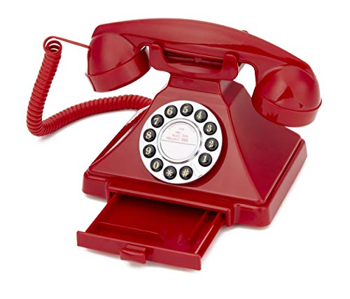 Teléfono telefónico clásico GPO rojo con botones miniatura 2