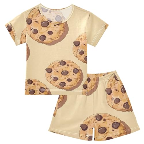 Summer Pajama Set Chocolate Cookies, Short Sleeve Sleepwear Nightwear