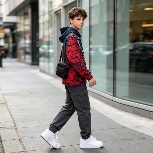 Image of Belovecol Boys Hoodies 3D Printed Hooded Sweatshirts with Pocket for 6-16Y