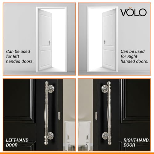 Image of VOLO Main Door Pull Push Handle | Door Handle for Home Office | Interior Exterior Door Hardware Pull Handle | (Pack of 2 Pieces, Silver Satin, 12 Inch (300MM))