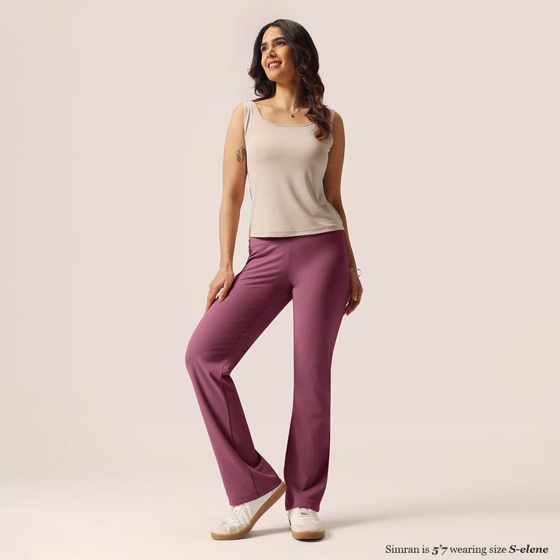 Image of BlissClub Women's Ultimate Straight Pants - Lite, High Waist Formal Trousers with Wide Waistband, Tall (for Women Above 5'5 ft)