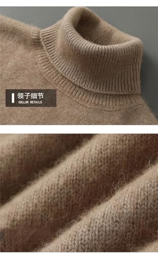 Men's Turtleneck Cashmere Sweater Fall and Winter Large Size Loose Knitted Sweater Thick Warm Jumper Black4