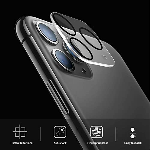 Image of Compatible with [Pack of 2] iPhone 11 Pro Max Back Camera Lens Protector Tempered Glass - Full Camera Coverage Smooth Finish with Easy Installation Kit