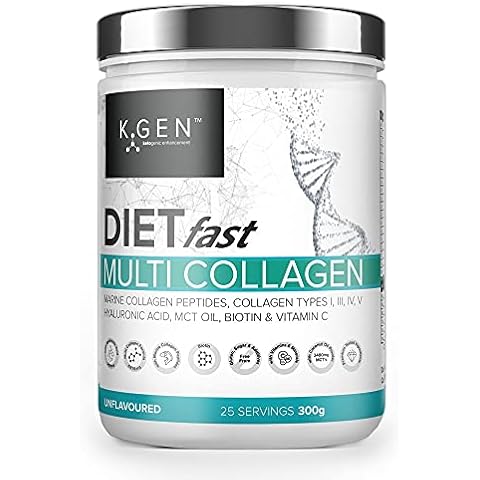 K-GEN™ Multi Collagen Peptides Powder Hydrolyzed Grass Fed Bovine, Wild Caught Marine | Advanced Diet Collagen Types I, III, IV & V Hyaluronic Acid, MCT & Vitamin C Cover