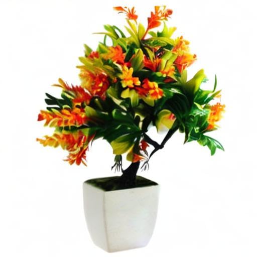 Dekorly Artificial Plant with Plastic Pot (Green, 1 Piece) - Image 7 thumbnail
